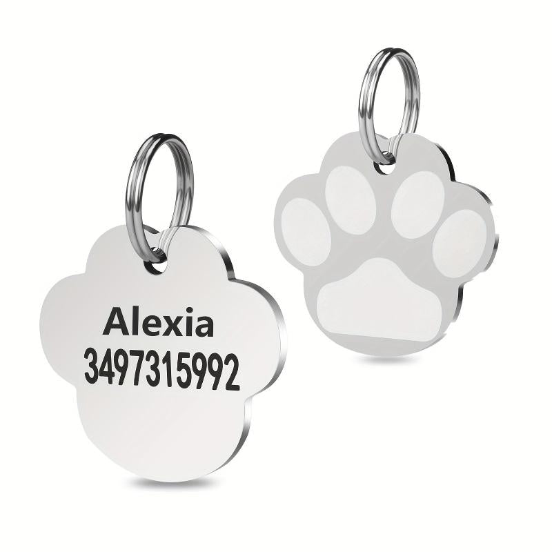 Customizable Dog Paw Shape Engraving Pet ID Tag