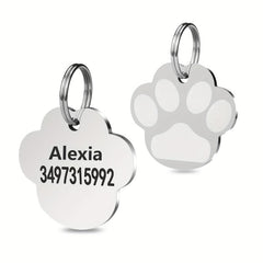 Customizable Dog Paw Shape Engraving Pet ID Tag
