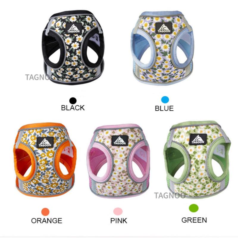 Pet Floral Pattern Chest Strap And Leash Set for Small and Medium Cats and Dogs