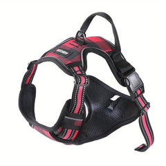 Adjustable Reflective Dog Harness Red Christmas Festivals