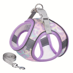 Mesh Reflective Pet Harness Durable Dog Vest Harness With Leash