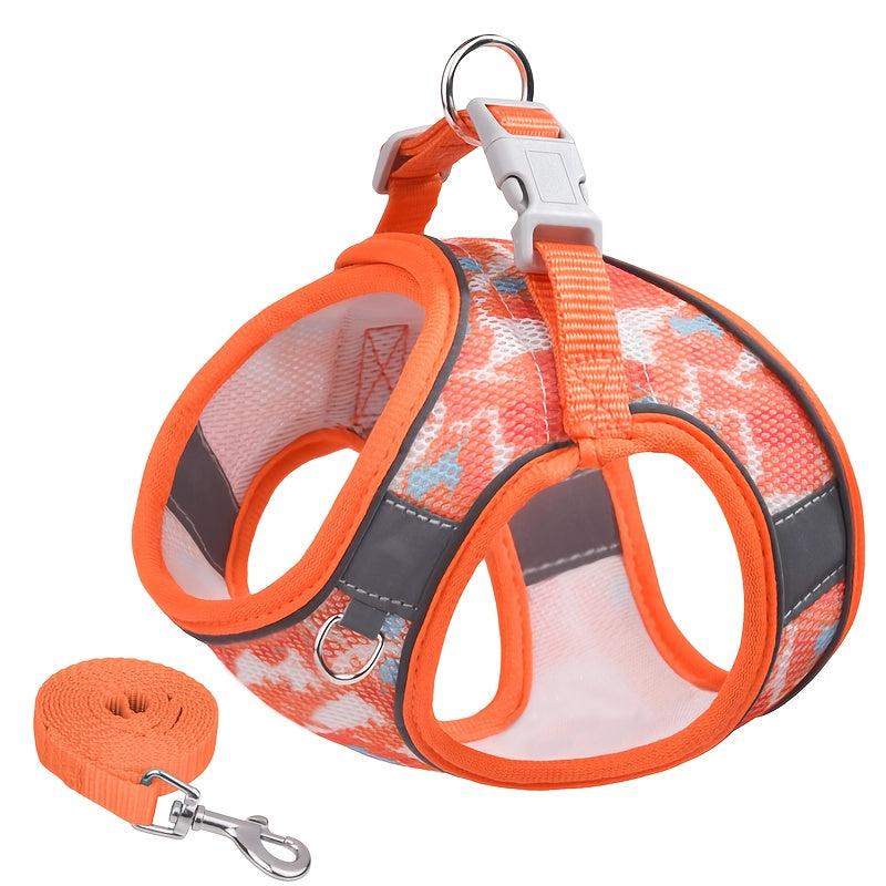 Mesh Reflective Pet Harness Durable Dog Vest Harness With Leash