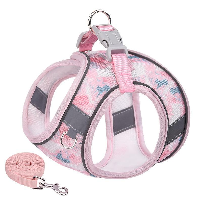 Mesh Reflective Pet Harness Durable Dog Vest Harness With Leash