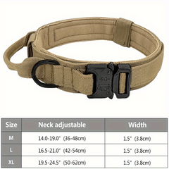 Tactical Dog Collar w/ Handle Adjustable Training Collar for M/L Dogs