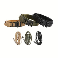 Tactical Dog Collar w/ Handle Adjustable Training Collar for M/L Dogs