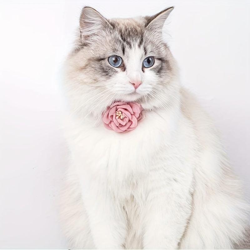 Simulation Camellia Flower Pet Collar Cat Decorative Collar