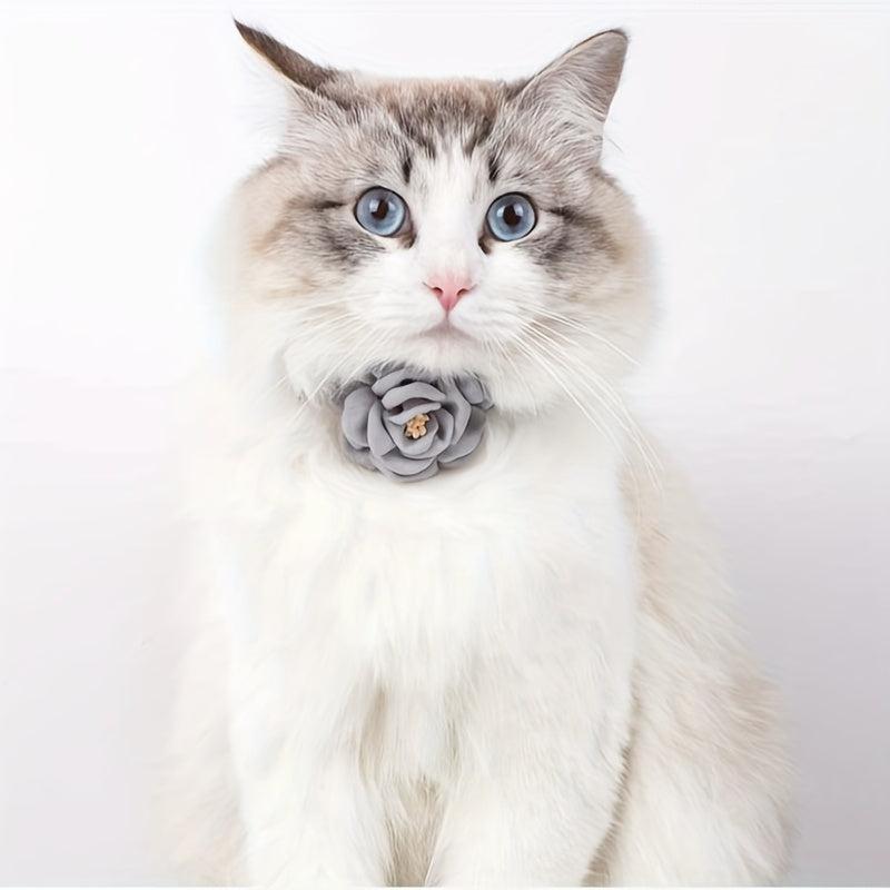 Simulation Camellia Flower Pet Collar Cat Decorative Collar