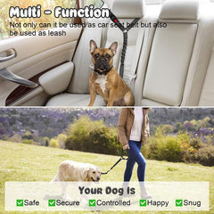 Adjustable Dog & Cat Car Seat Belts x 2 - Keep Your Pets Safe