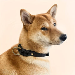 Stylish Leather Pet Collar for Medium and Large Dogs
