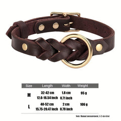Stylish Leather Pet Collar for Medium and Large Dogs