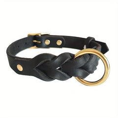Stylish Leather Pet Collar for Medium and Large Dogs