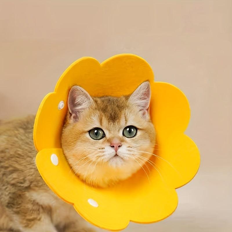 Anti Bite Sunflower Cat Collar - Protects from Scratches and Licking