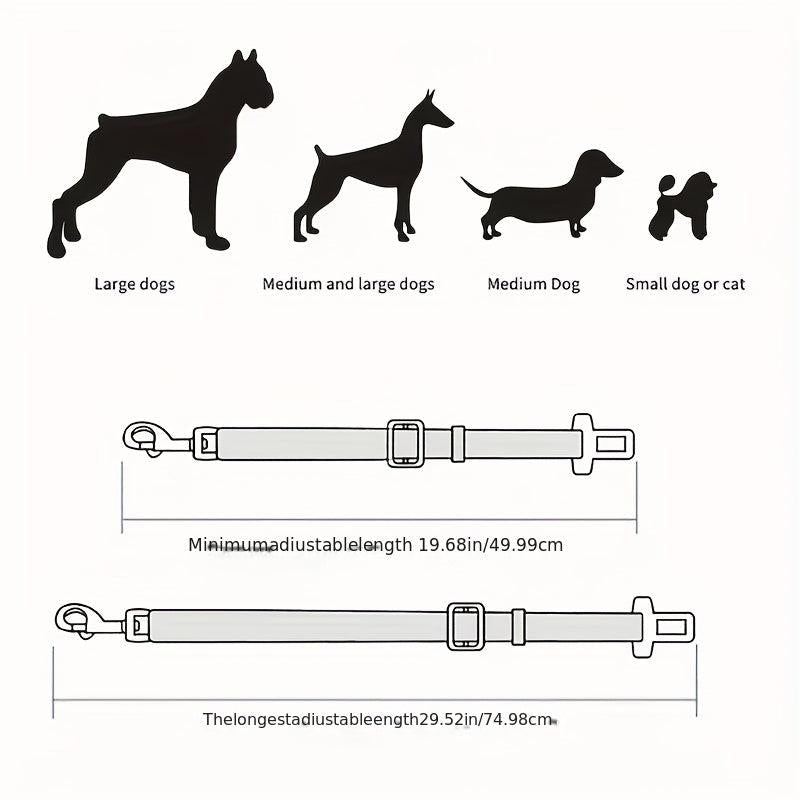 Pet Car Safety Rope Dog Seat Belt Adjustable Retractable Traction