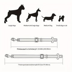 Pet Car Safety Rope Dog Seat Belt Adjustable Retractable Traction