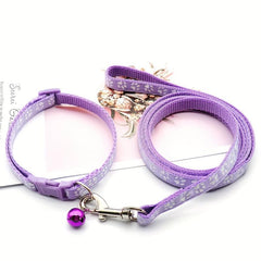 Small Dog Cat Leash Collar Set Adjustable Buckle Dog Collar
