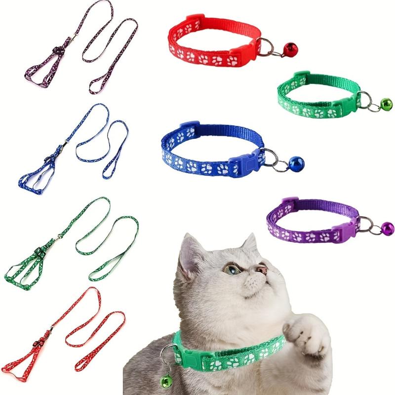 Small Dog Cat Leash Collar Set Adjustable Buckle Dog Collar