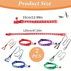 Small Dog Cat Leash Collar Set Adjustable Buckle Dog Collar