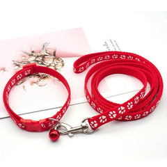 Small Dog Cat Leash Collar Set Adjustable Buckle Dog Collar