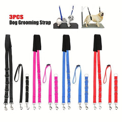 3pc Hands Pet Grooming Leash with D Rings for Small and Medium Dogs and Cats