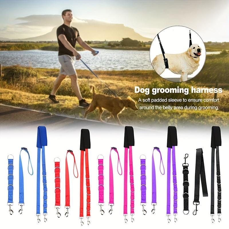 3pc Hands Pet Grooming Leash with D Rings for Small and Medium Dogs and Cats