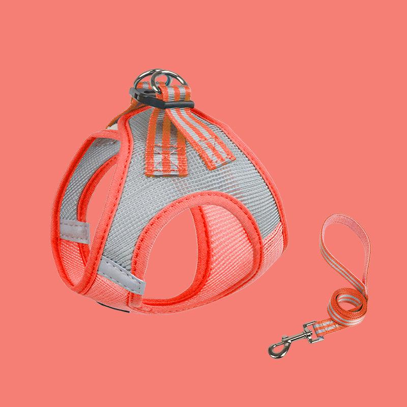 Soft Dog Harness And Leash Set Comfortable Breathable Mesh Dog Harness Vest