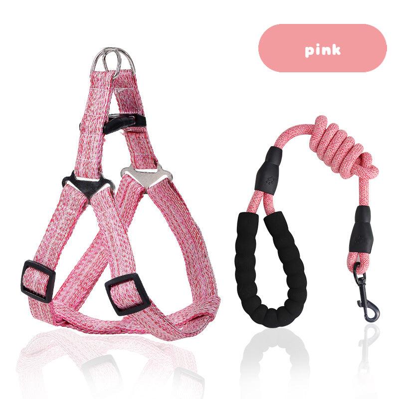 Adjustable Dog Vest Traction Rope Set for Small Medium Large Dog