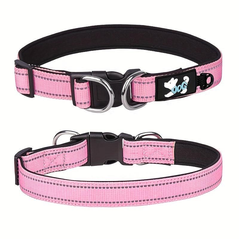 Reflective Dog Collar for Small Medium Large Dogs - Adjustable Nylon Collars
