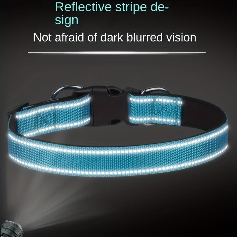 Reflective Dog Collar for Small Medium Large Dogs - Adjustable Nylon Collars