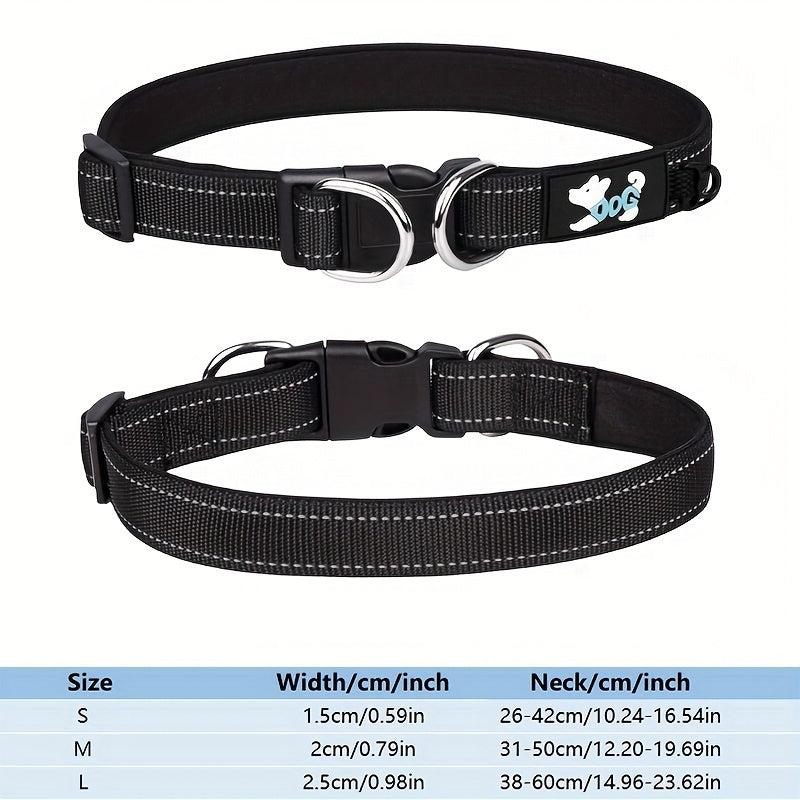 Reflective Dog Collar for Small Medium Large Dogs - Adjustable Nylon Collars