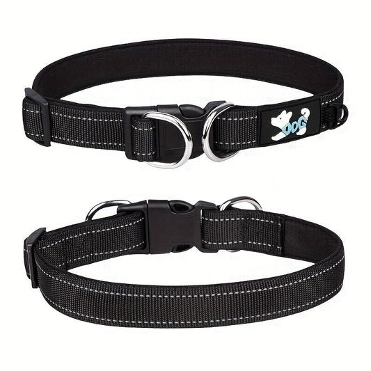 Reflective Dog Collar for Small Medium Large Dogs - Adjustable Nylon Collars