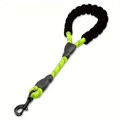 Short Nylon Dog Lead For Training Reflective Threads