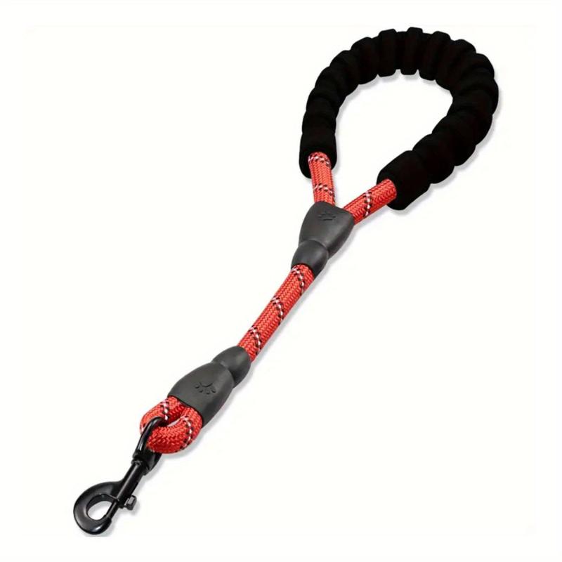 Short Nylon Dog Lead For Training Reflective Threads