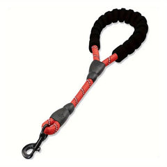 Short Nylon Dog Lead For Training Reflective Threads