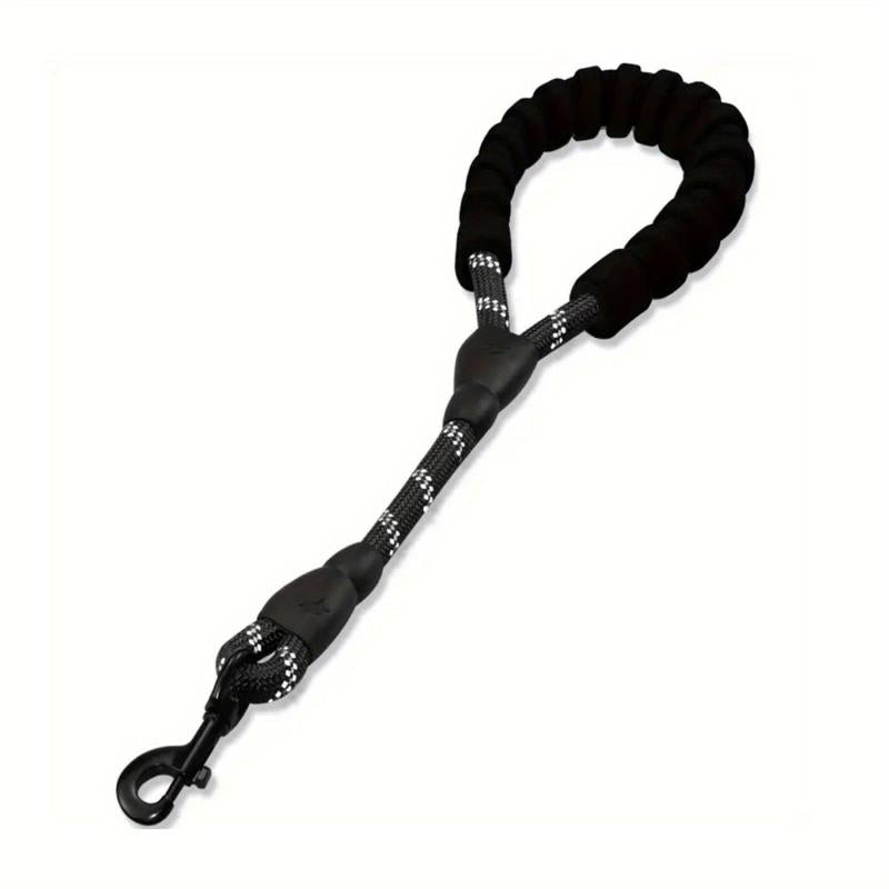 Short Nylon Dog Lead For Training Reflective Threads