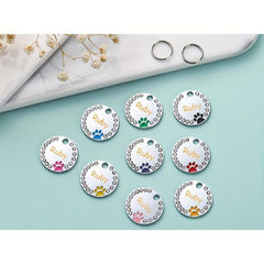 Custom Round Shape Dog Tag Pendant Personalized Pet ID Tag