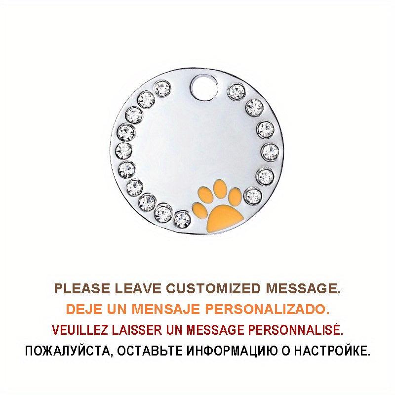 Custom Round Shape Dog Tag Pendant Personalized Pet ID Tag