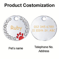 Custom Round Shape Dog Tag Pendant Personalized Pet ID Tag