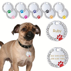 Custom Round Shape Dog Tag Pendant Personalized Pet ID Tag