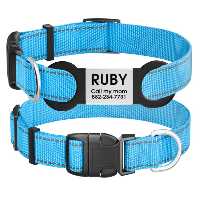 Custom Reflective Dog Collar with ID Tag