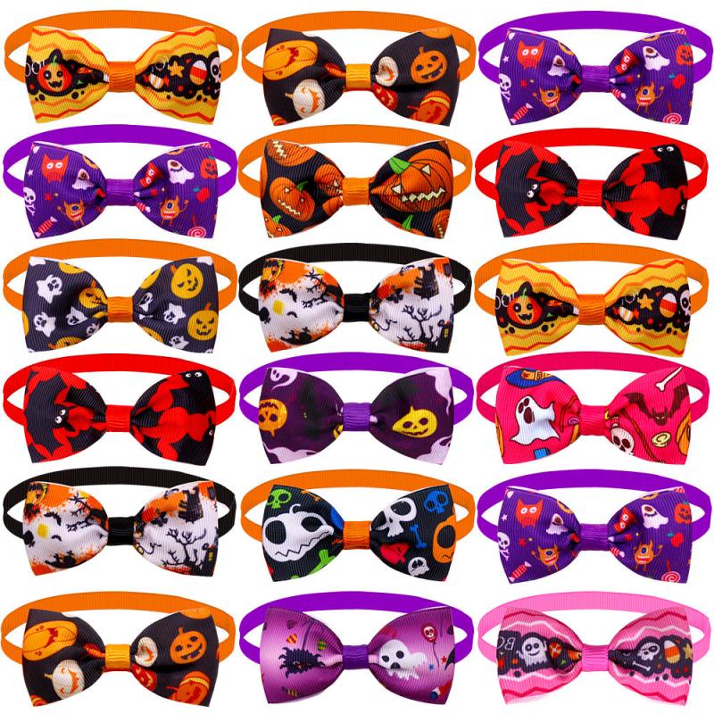 10pcs Adjustable Pet Bow Tie Halloween Costume for Dogs Cats