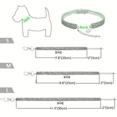 Sparkling Rhinestone Bone Pendant Pet Collar