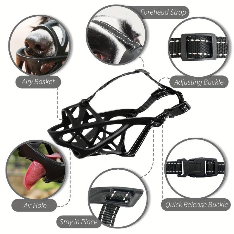 Soft Breathable Dog Basket Muzzle Reflective Design