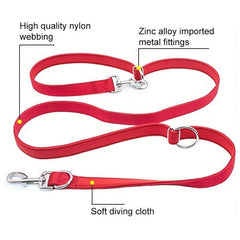 Nylon Double Leash for Puppies & Large Dogs