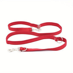 Nylon Double Leash for Puppies & Large Dogs