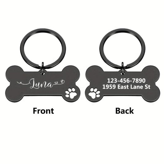 Engraved Pet Tags Steel Nameplates for Dogs & Cats