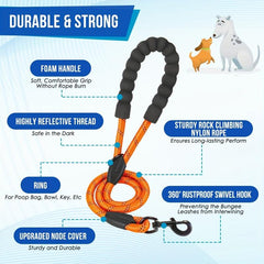 Reflective Dual Dog Leash 360 Swivel Tangle-Free Large Dogs Training Leash
