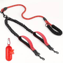 Reflective Dual Dog Leash 360 Swivel Tangle-Free Large Dogs Training Leash