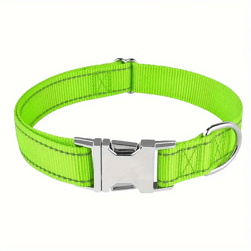 Custom Engraved Nylon Dog Collar with Metal Buckle