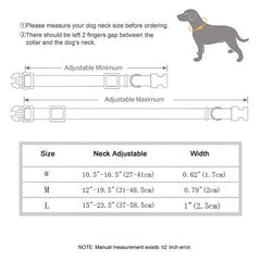 Custom Engraved Nylon Dog Collar with Metal Buckle
