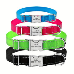 Custom Engraved Nylon Dog Collar with Metal Buckle
